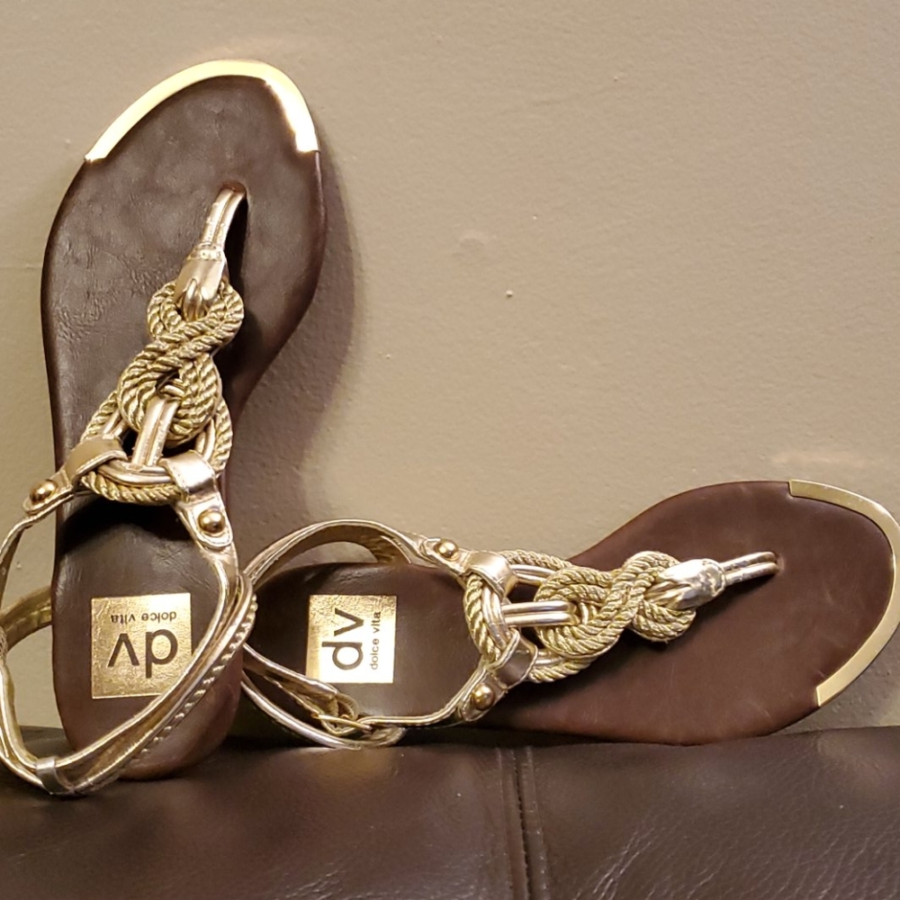 Dolce Vita Double Knot Gold Thong Sandal
